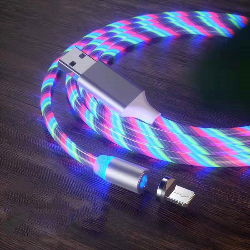 Magnetic Fast Charging Cable Lighting Micro USB Cable LED Magnet Charger Type-C Cable