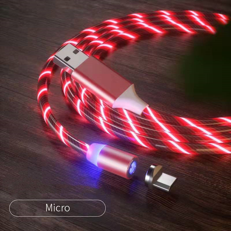Magnetic Fast Charging Cable Lighting Micro USB Cable LED Magnet Charger Type-C Cable