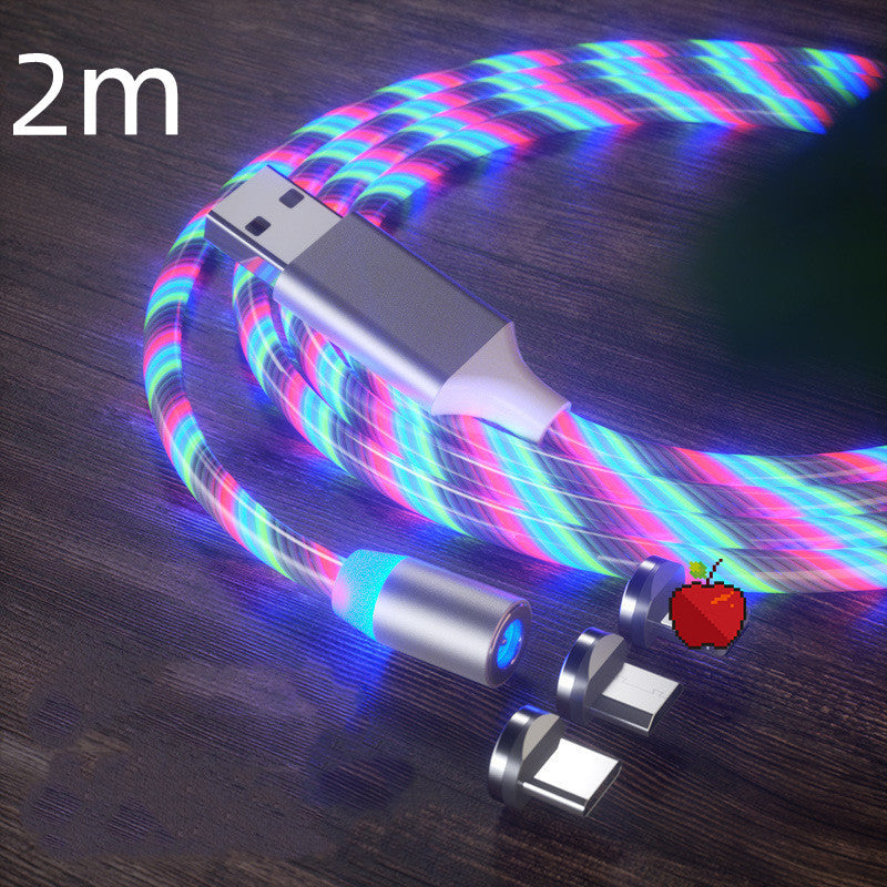 Magnetic Fast Charging Cable Lighting Micro USB Cable LED Magnet Charger Type-C Cable