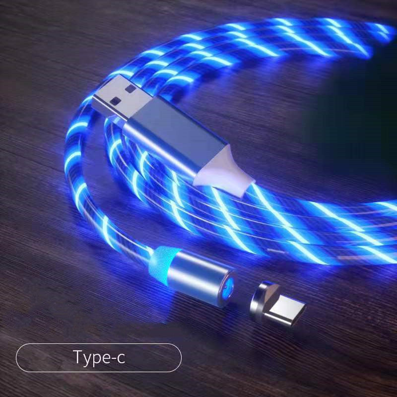 Magnetic Fast Charging Cable Lighting Micro USB Cable LED Magnet Charger Type-C Cable