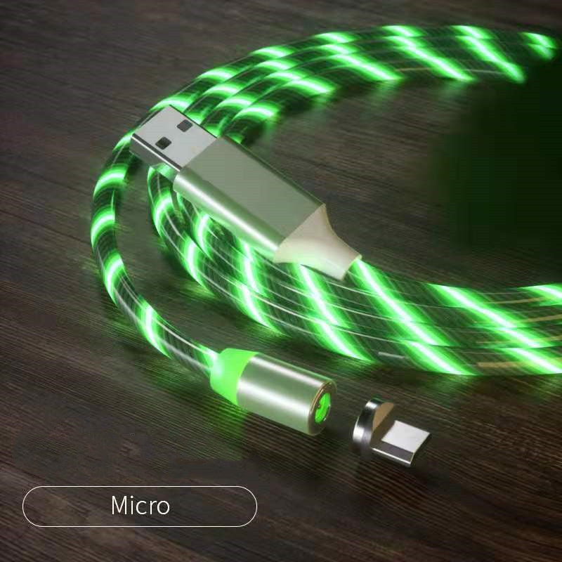Magnetic Fast Charging Cable Lighting Micro USB Cable LED Magnet Charger Type-C Cable