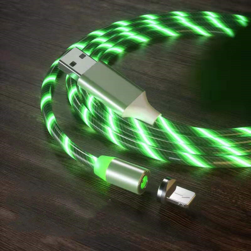 Magnetic Fast Charging Cable Lighting Micro USB Cable LED Magnet Charger Type-C Cable