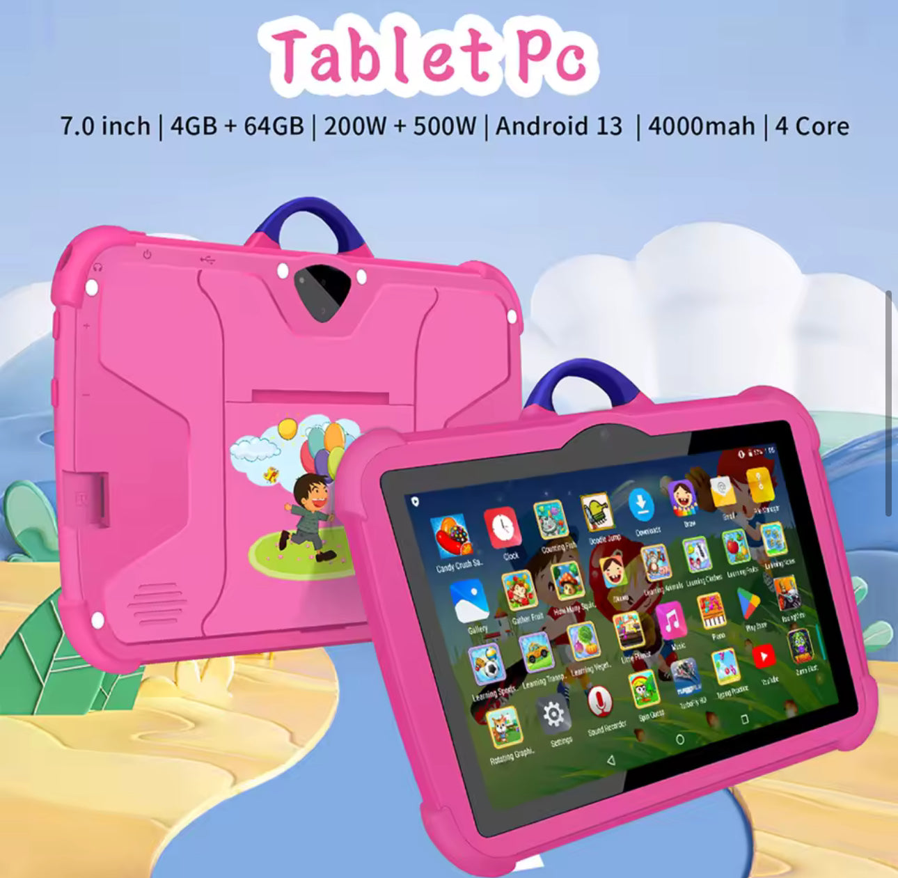 7” Kids Tablet with 4GB RAM & 64GB Storage