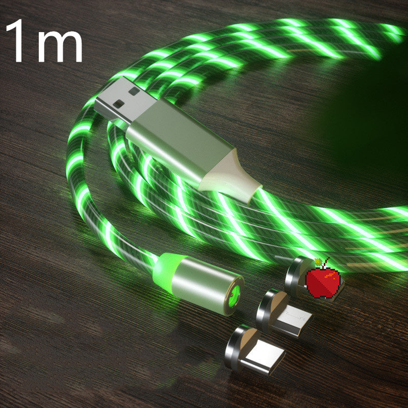 Magnetic Fast Charging Cable Lighting Micro USB Cable LED Magnet Charger Type-C Cable