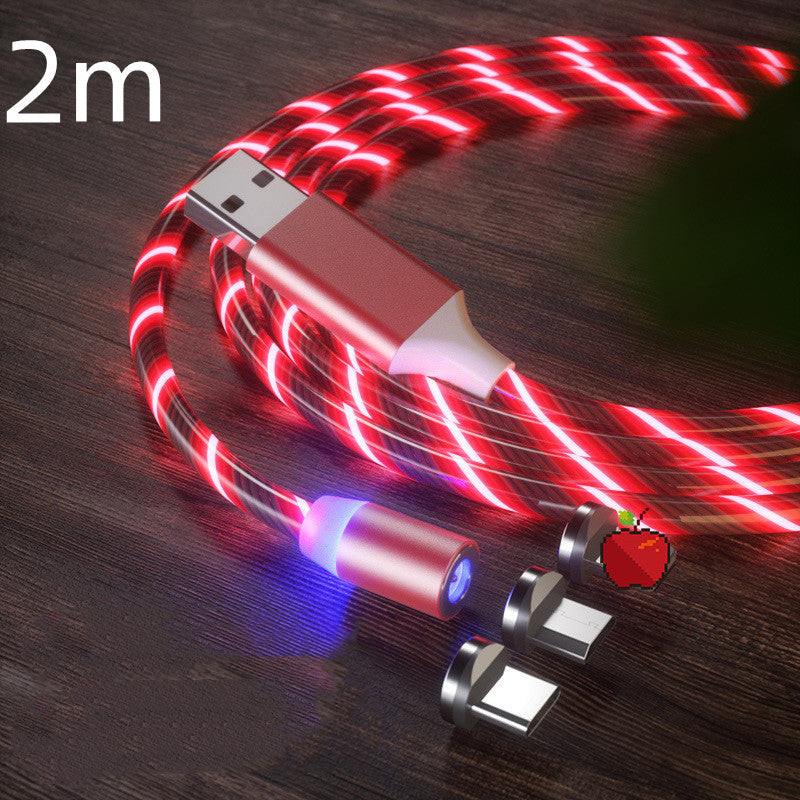 Magnetic Fast Charging Cable Lighting Micro USB Cable LED Magnet Charger Type-C Cable