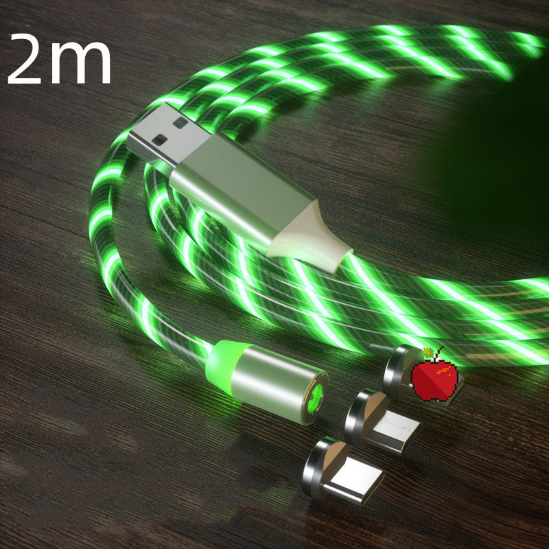 Magnetic Fast Charging Cable Lighting Micro USB Cable LED Magnet Charger Type-C Cable