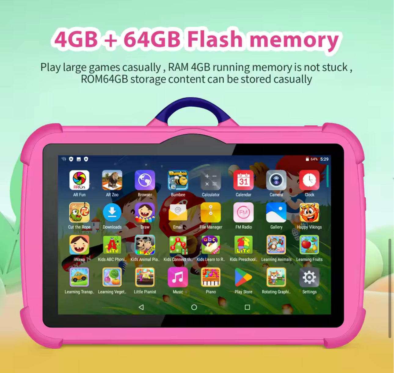 7” Kids Tablet with 4GB RAM & 64GB Storage
