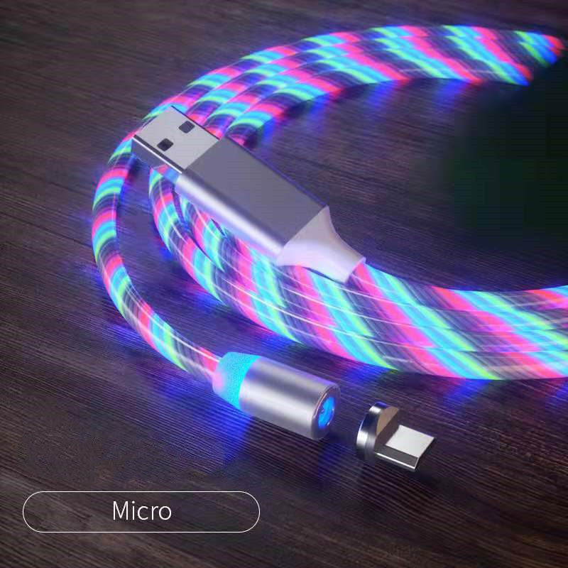 Magnetic Fast Charging Cable Lighting Micro USB Cable LED Magnet Charger Type-C Cable